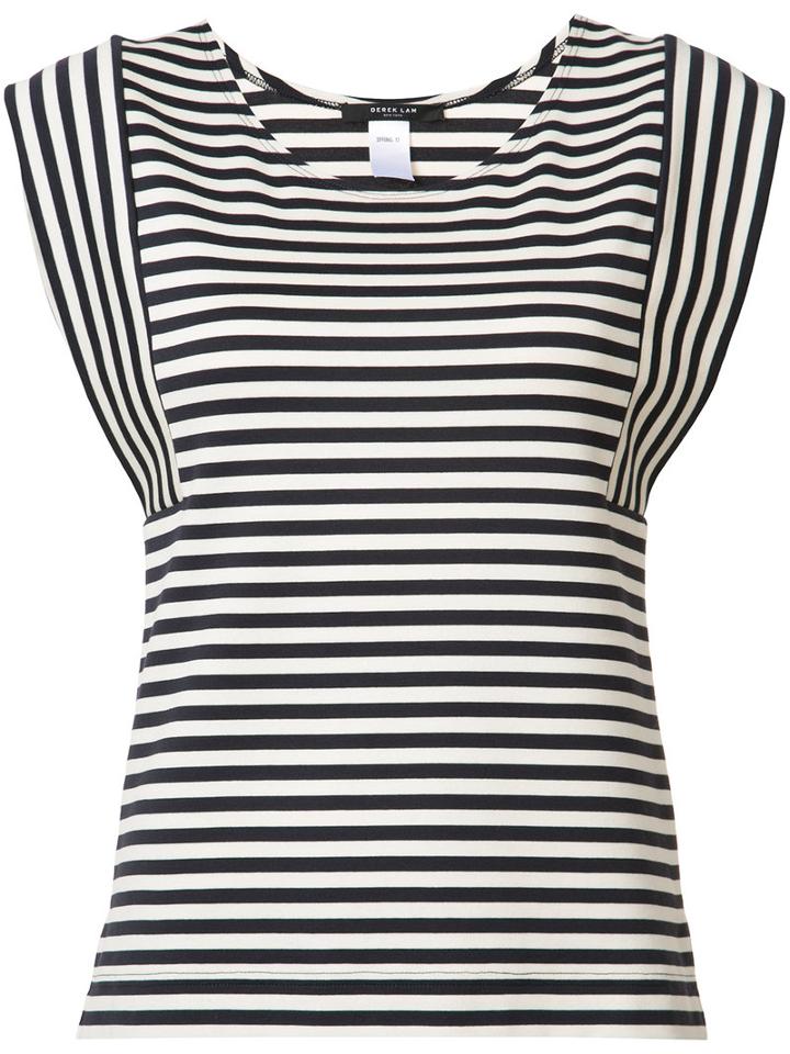 Derek Lam Striped Sleeveless T-shirt, Women's, Size: 46, Black, Cotton/spandex/elastane