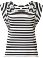 Derek Lam Striped Sleeveless T-shirt, Women's, Size: 46, Black, Cotton/spandex/elastane