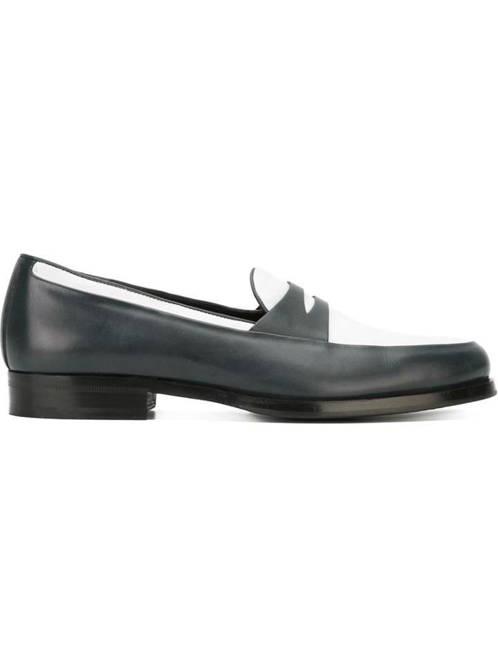 Mr. Hare Penny Wilde Loafers, Men's, Size: 10, Blue, Calf Leather/suede/leather