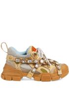 Gucci Flashtrek Sneaker With Removable Crystals - Neutrals