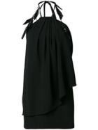 Saint Laurent Draped Halter Mini Dress - Black