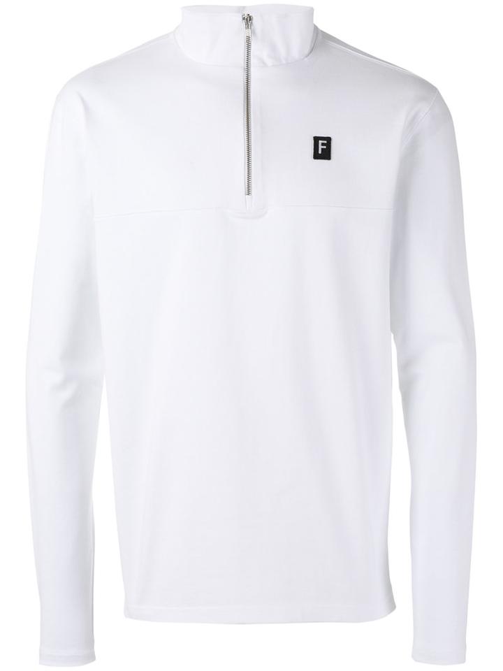 Futur - Zip Up Track Top - Unisex - Cotton - M, White, Cotton