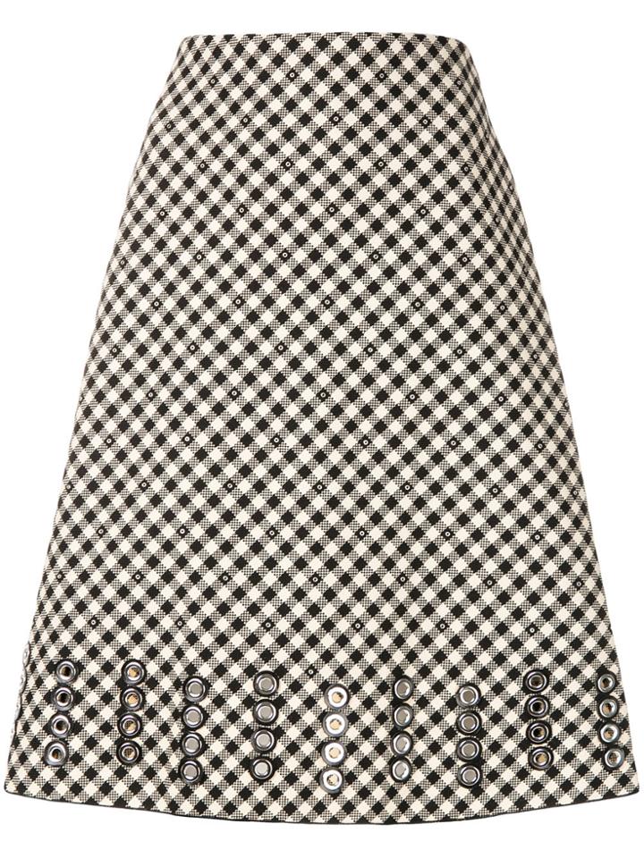 Bottega Veneta Eyelet Checked Skirt - Black
