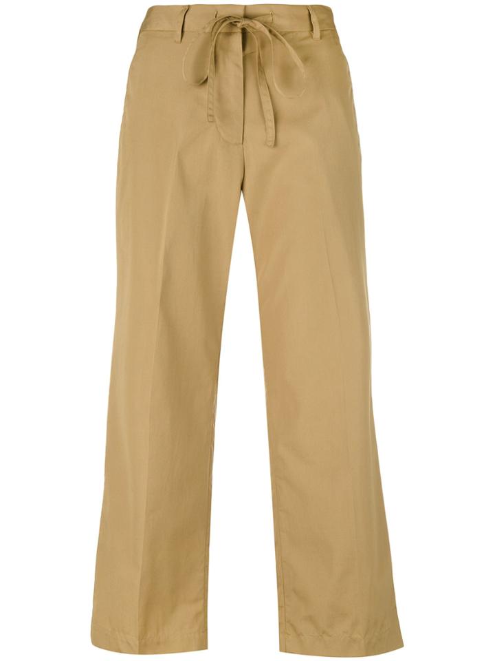 Aspesi Flared Cropped Trousers - Nude & Neutrals
