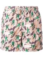 Military Print Swim Shorts - Men - Polyamide/polyester/spandex/elastane - M, Nude/neutrals, Polyamide/polyester/spandex/elastane, Mc2 Saint Barth