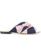 Fendi Bow Crossover Sandals - Blue