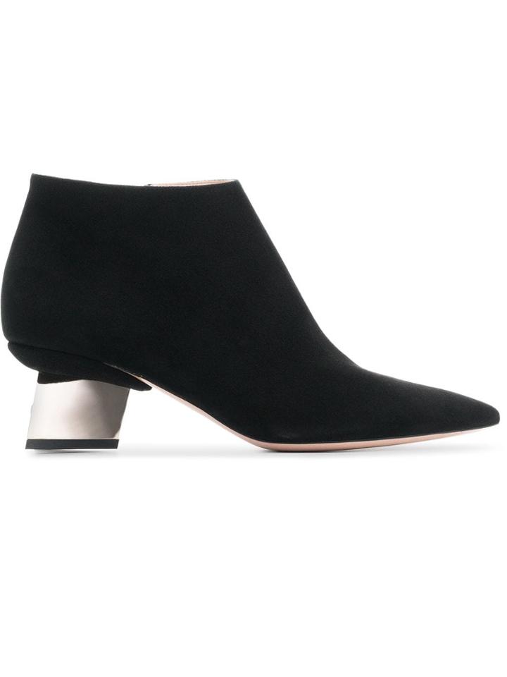 Nicholas Kirkwood Black Veronika 55 Suede Mid Heel Boots
