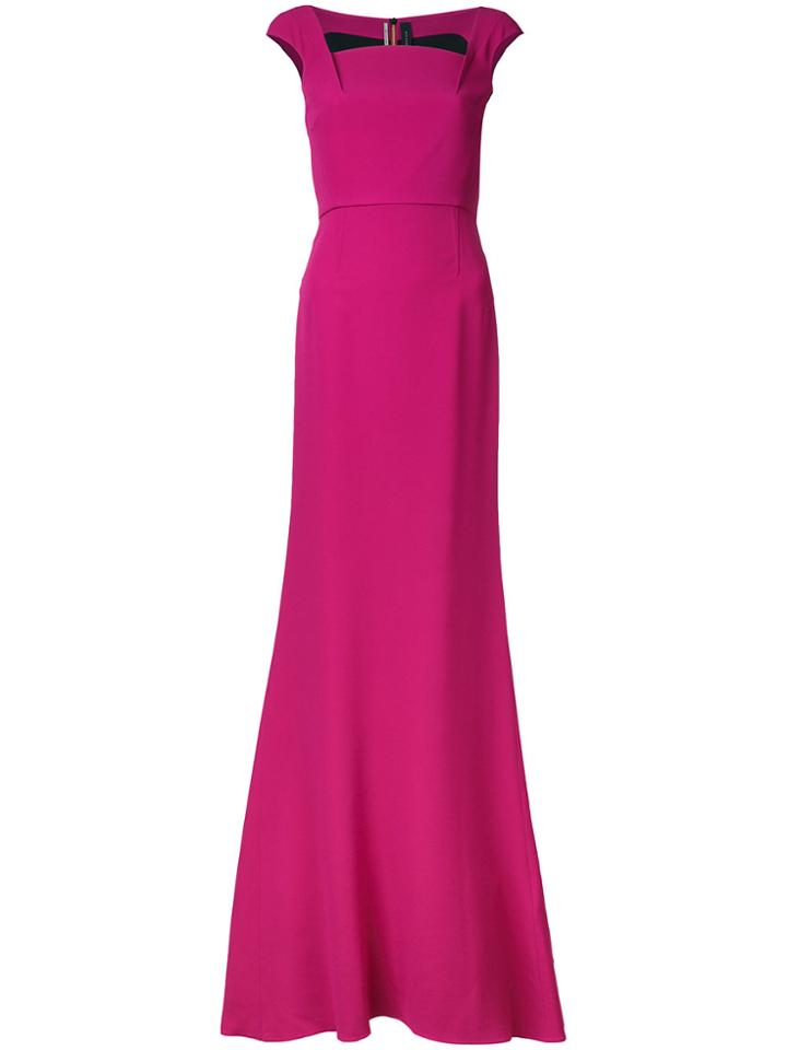 Roland Mouret Long Evening Dress - Pink & Purple