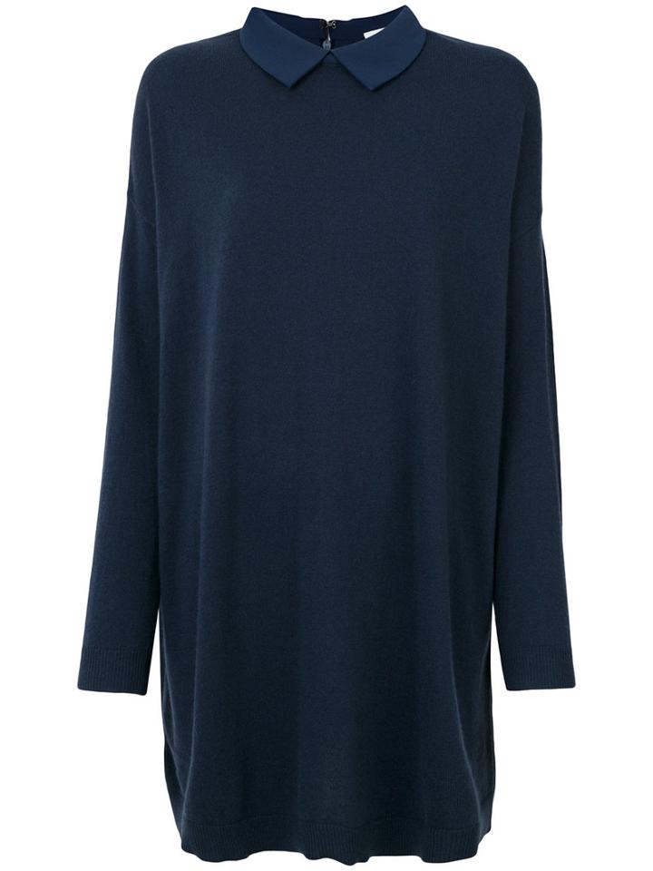 Twin-set - Collared Day Dress - Women - Polyamide/polyester/viscose/wool - S, Blue, Polyamide/polyester/viscose/wool