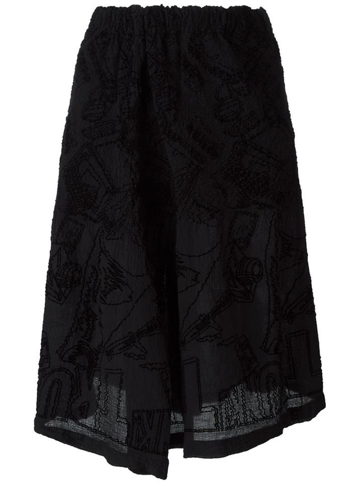 Issey Miyake Cauliflower 'flocky ' Skirt, Women's, Black, Cotton/polyurethane