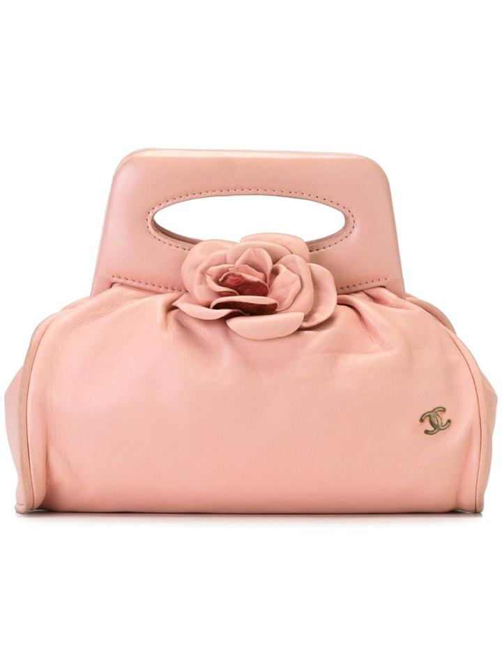 Chanel Vintage Camelia Appliqué Clutch - Pink & Purple