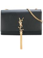Saint Laurent Medium Monogram Kate Shoulder Bag, Women's, Black, Leather