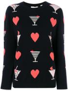 Chinti & Parker Cocktail Heart Jumper - Blue