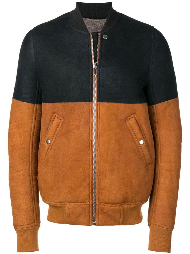 Rick Owens Two-tone Flight Bomber Jacket - Black