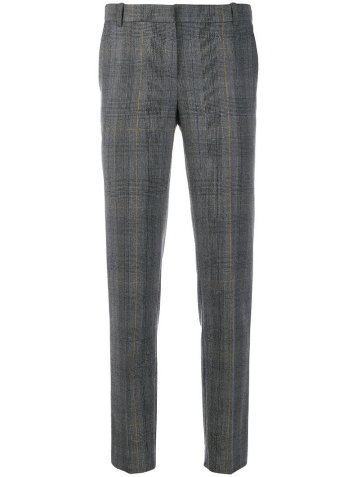 Kiltie Plaid Print Trousers - Grey