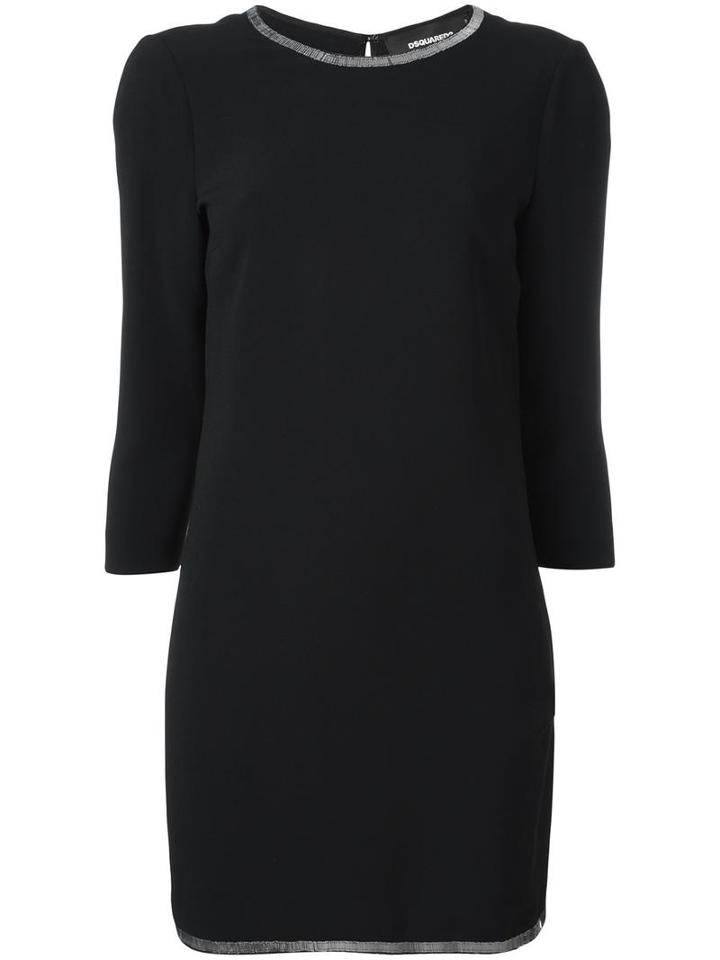 Dsquared2 Razor Plaque Hem Dress, Women's, Size: 42, Black, Acetate/viscose/spandex/elastane/polyester