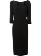 Dolce & Gabbana Square Neck Dress, Women's, Size: 46, Black, Silk/spandex/elastane/viscose