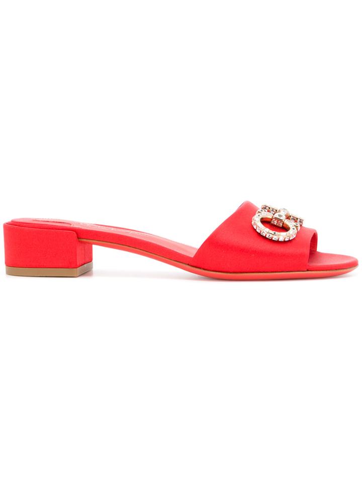 Salvatore Ferragamo Gancio Bit Sandals - Red