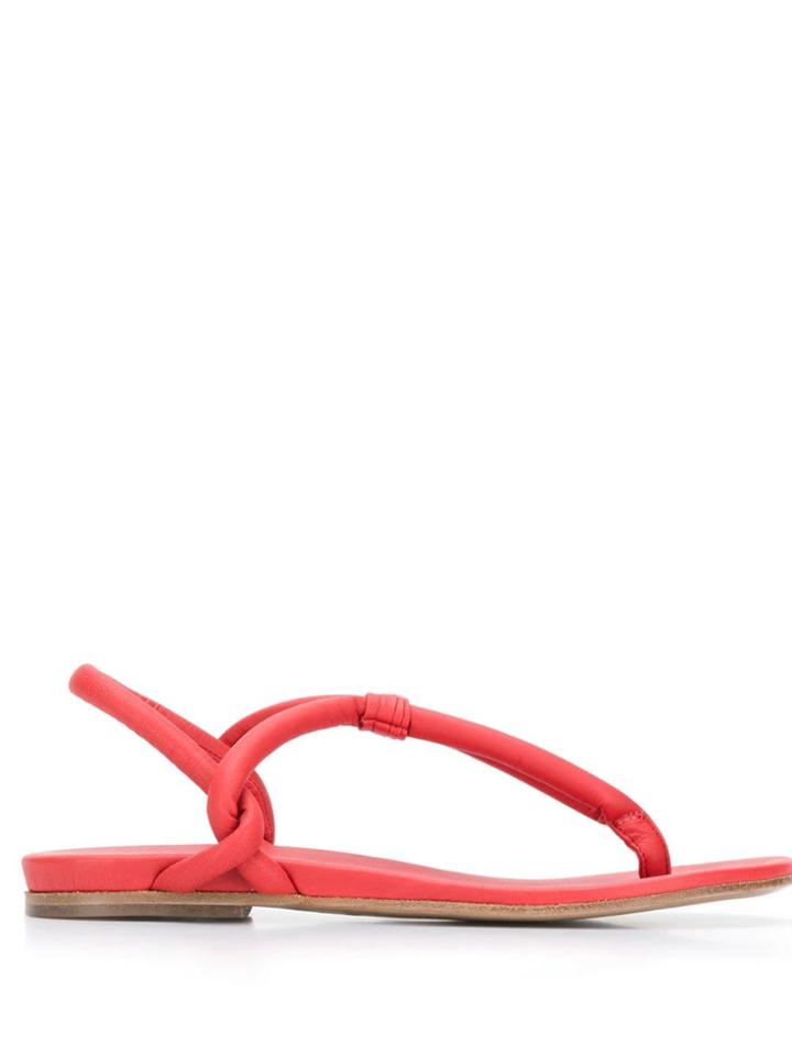 Del Carlo Thong Strap Sandals - Red