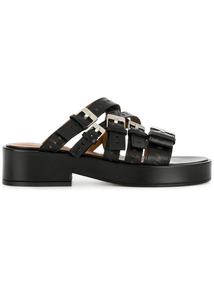 Robert Clergerie Strappy Slider Sandals - Black