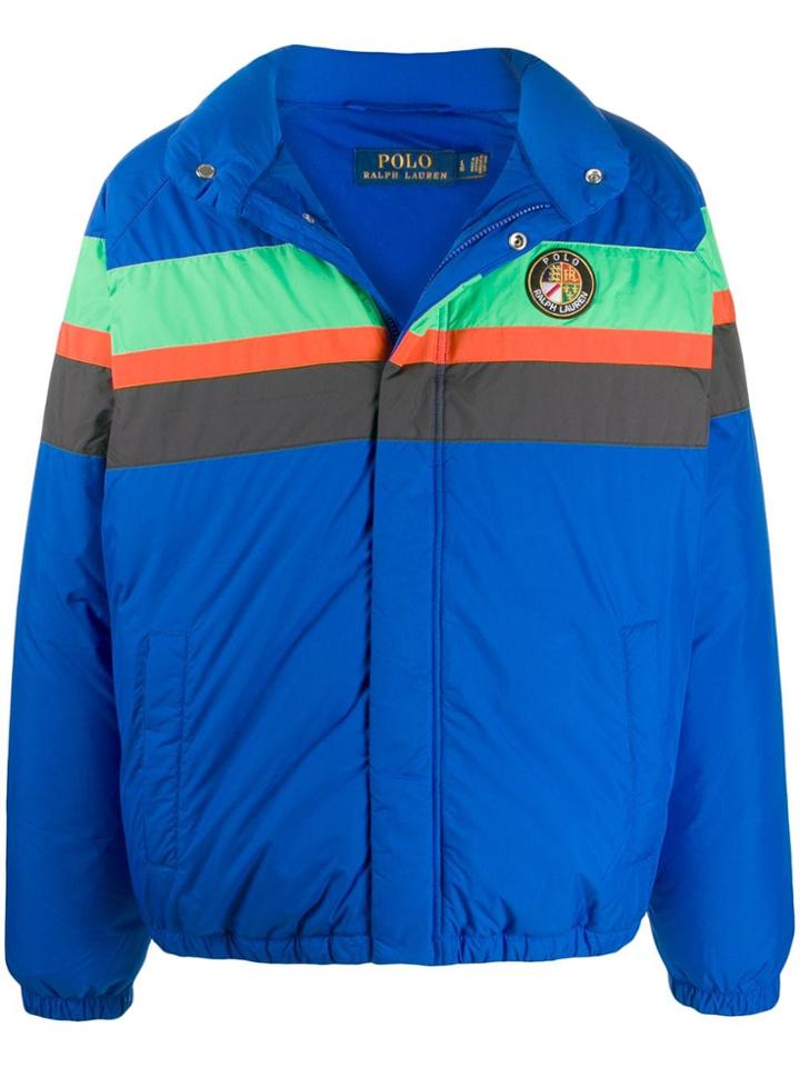 Polo Ralph Lauren Contrast Stripe Puffer Jacket - Blue