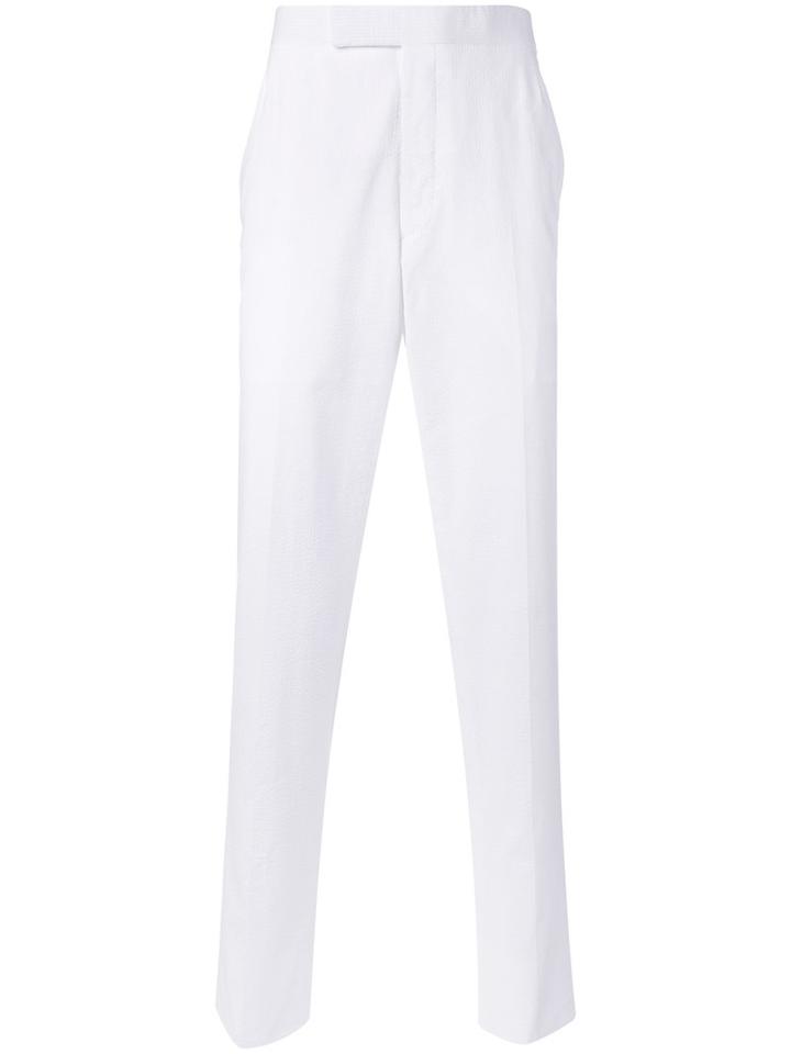 Thom Browne - Straight Tailored Trousers - Men - Cotton/cupro - 0, White, Cotton/cupro