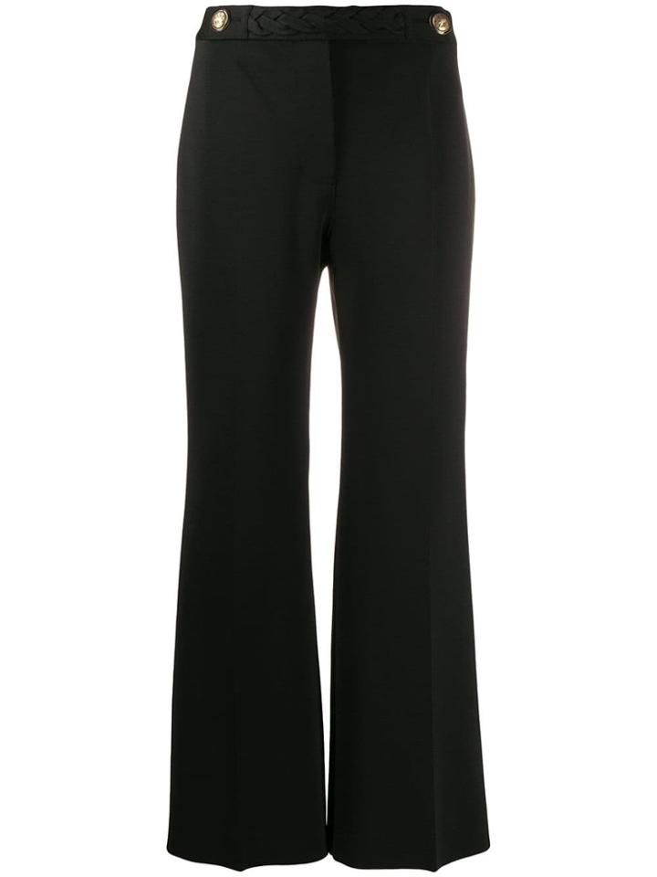 Givenchy Braid Cropped Flared Trousers - Black