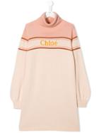 Chloé Kids Teen Logo Knit Dress - Pink