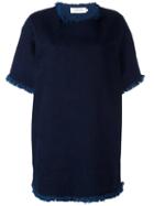Marques'almeida Raw Edge Denim T-shirt Dress, Women's, Size: 6, Blue, Cotton