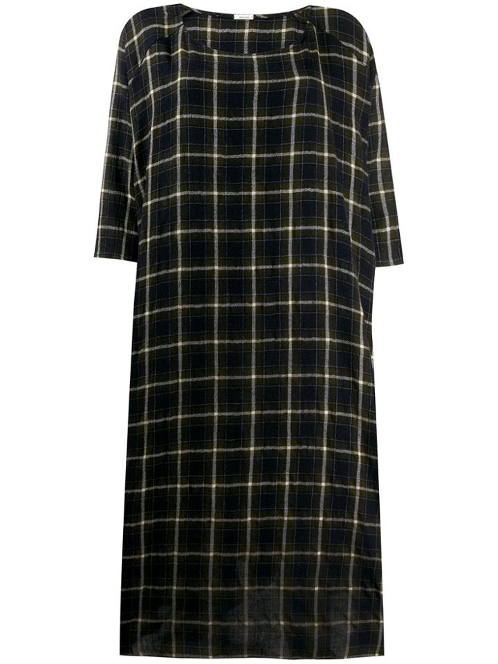 Apuntob Checked Mid-length Dress - Blue
