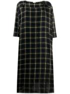 Apuntob Checked Mid-length Dress - Blue
