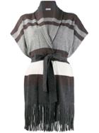 Brunello Cucinelli Fringed Cardigan - Grey