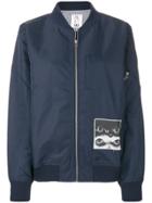 Pam Perks And Mini Printed Bomber Jacket - Blue