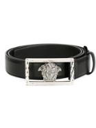 Versace Medusa Belt, Women's, Size: 100, Black, Calf Leather