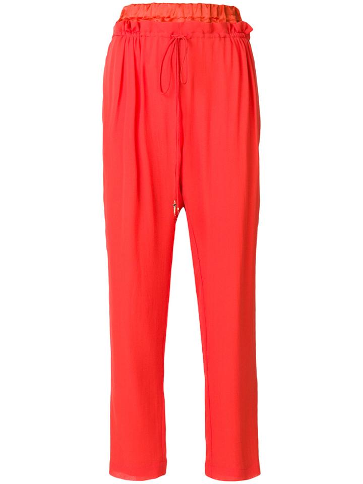 Roberto Cavalli Layered Drawstring Waist Trousers - Yellow & Orange