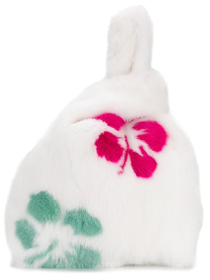 Simonetta Ravizza Furrissima Hibiscus Tote - White