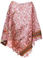 Ermanno Gallamini Lace Poncho, Women's, Pink/purple, Cotton/polyester