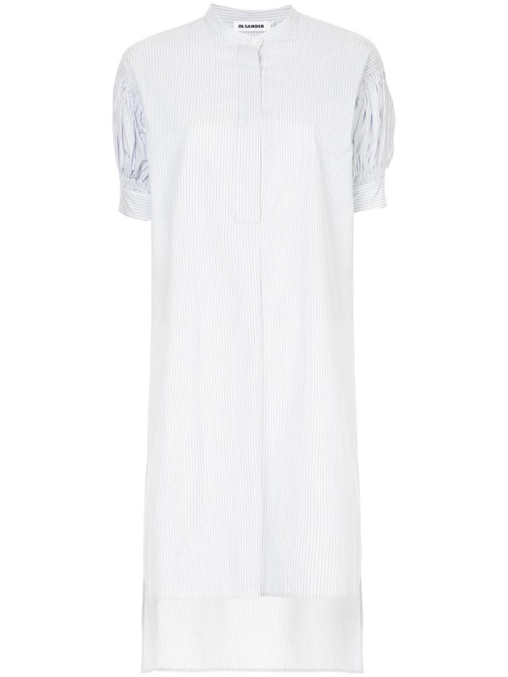 Jil Sander Pleated Sleeves Long Shirt - White