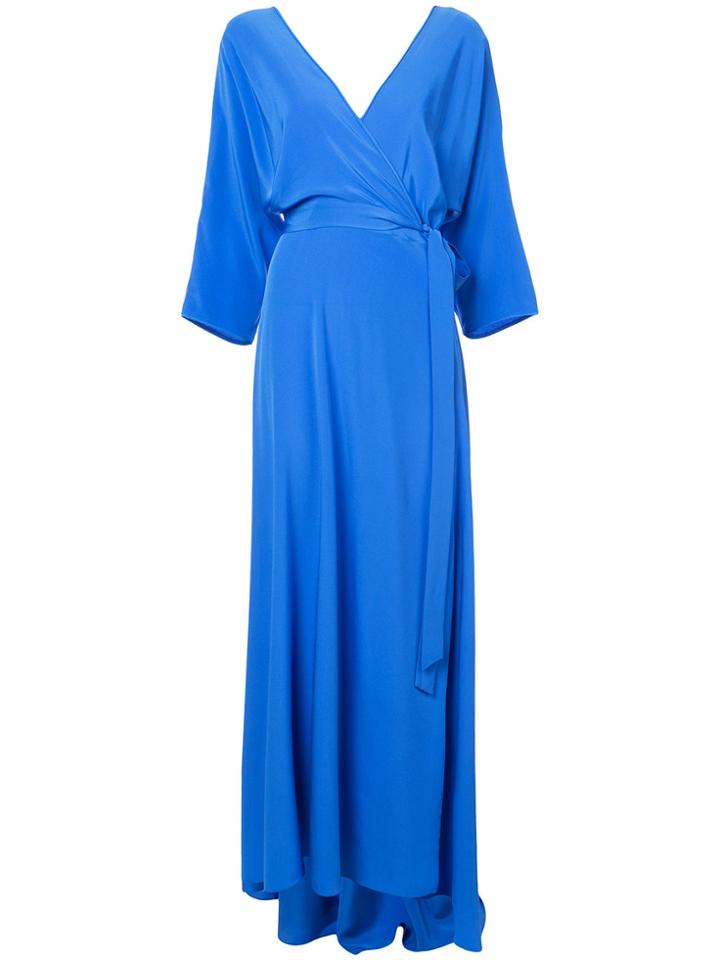 Dvf Diane Von Furstenberg Wrap Front Maxi Dress - Blue