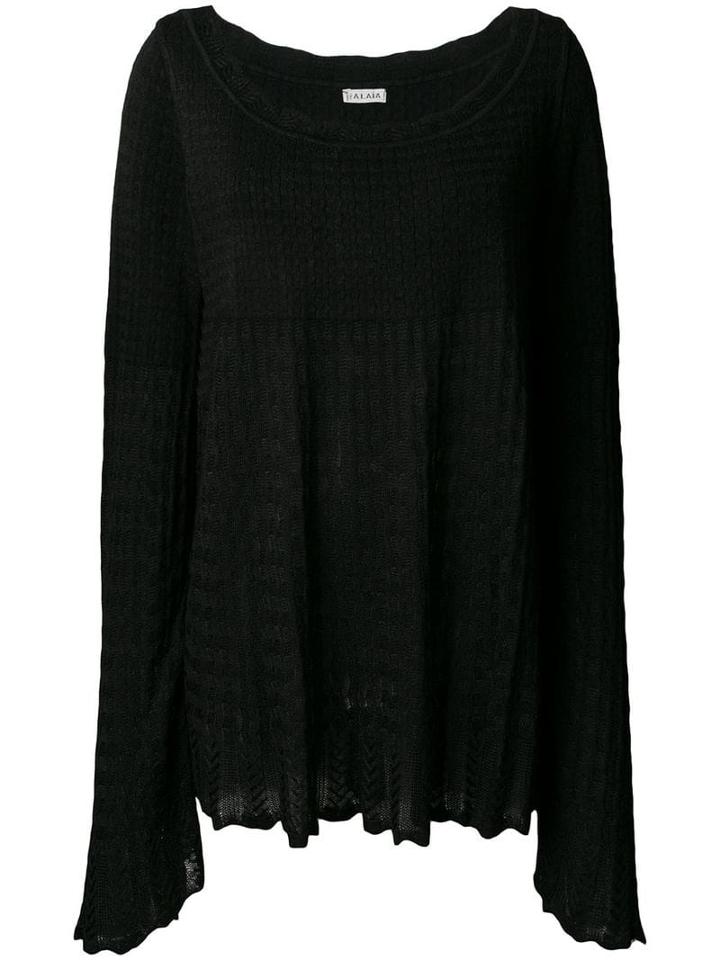 Alaïa Pre-owned 1990's Knitted Empire Blouse - Black