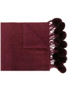 N.peal Bobble Woven Scarf - Red