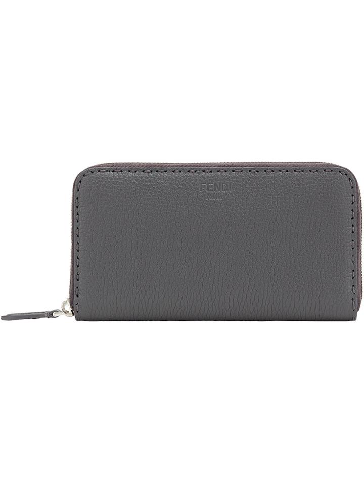 Fendi Zip Around Wallet - Grey