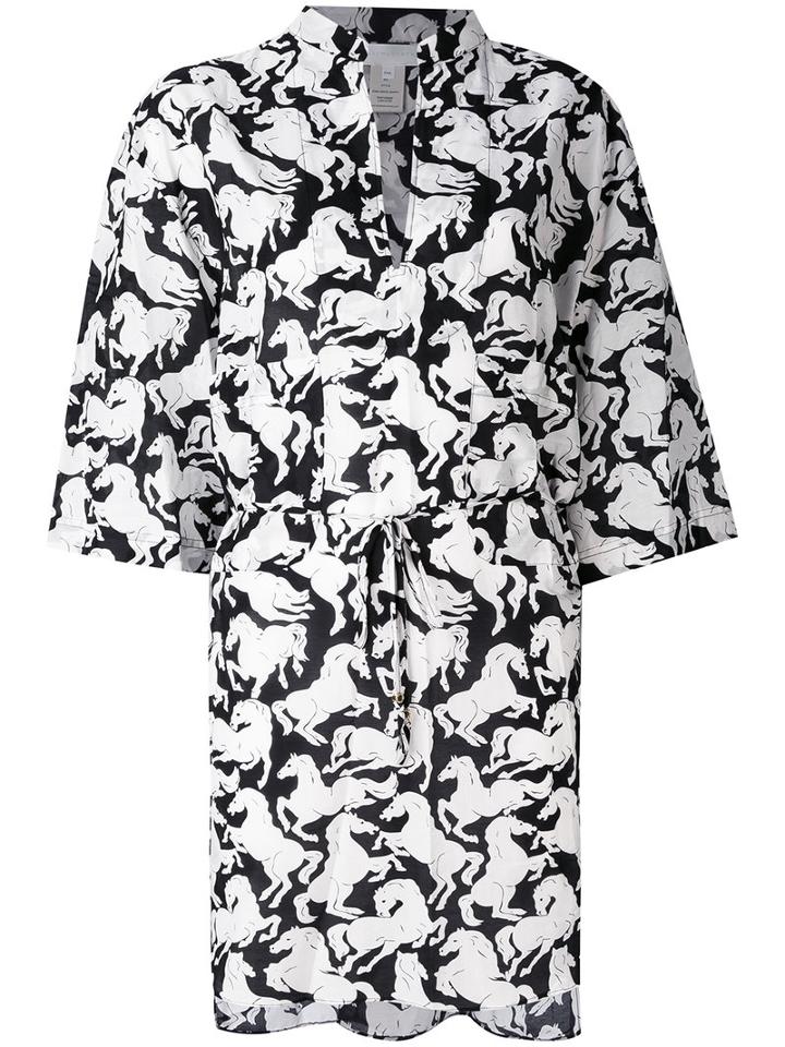 Stella Mccartney - Horse-print Tunic - Women - Silk/cotton - S/m, Black, Silk/cotton
