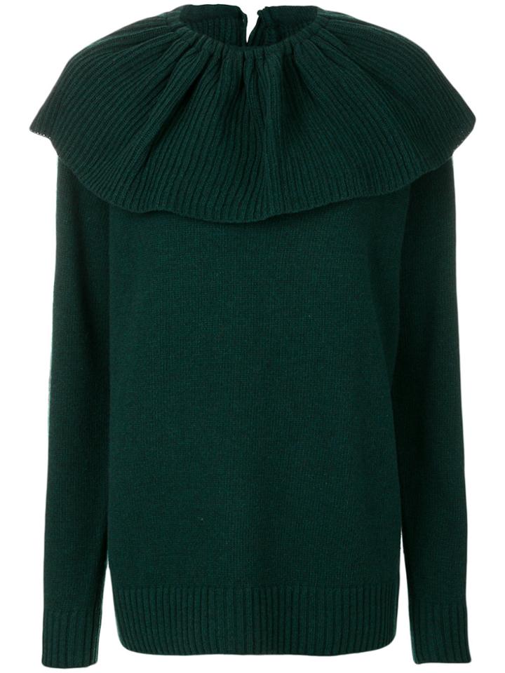 Neul Ruffled Neck Jumper - Green