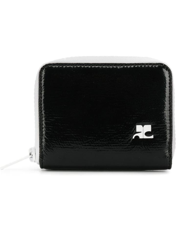 Courrèges Logo Print Zipped Wallet - Black
