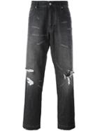 Ami Alexandre Mattiussi Distressed Carrot Fit Jeans, Men's, Size: 27, Black, Cotton