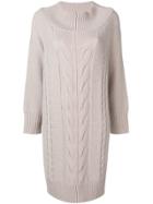 Lorena Antoniazzi Cable Knit Sweater Dress - Grey