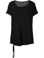 Ann Demeulemeester - Short-sleeved Top - Women - Cotton/linen/flax/rayon - 40, Black, Cotton/linen/flax/rayon