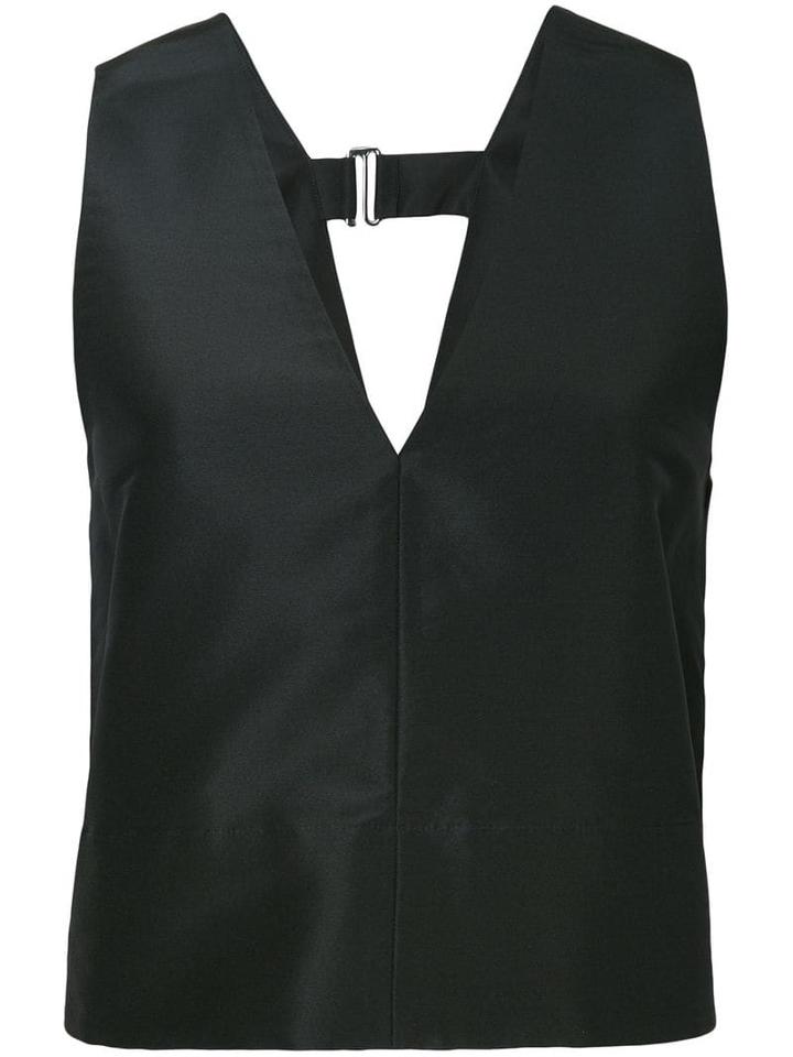 Tibi Faille Crop Top - Blue