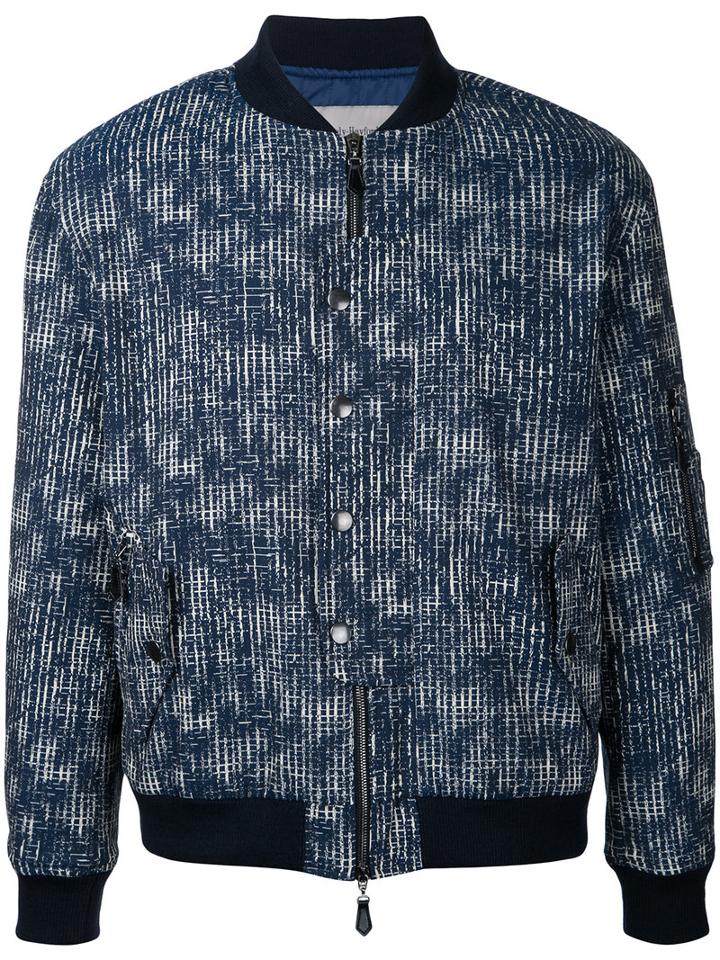 Casely-hayford - Abstract Grid Jacket - Men - Cotton/polyester/spandex/elastane - 36, Blue, Cotton/polyester/spandex/elastane